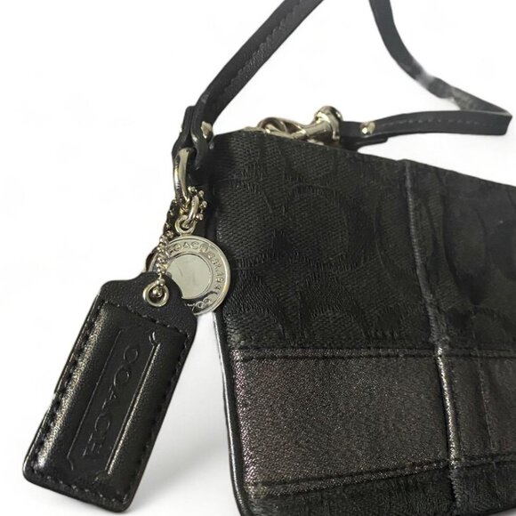 Coach Legacy 65th Anniversary Black Signature Canvas Striped Zipper Wristlet - Picture 4 of 4